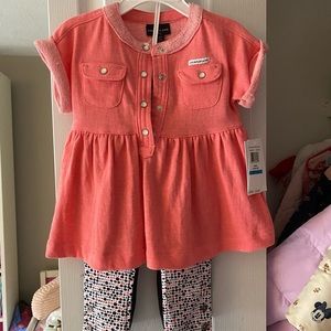NWT Calvin Klein 24M girls shirt and pant set
